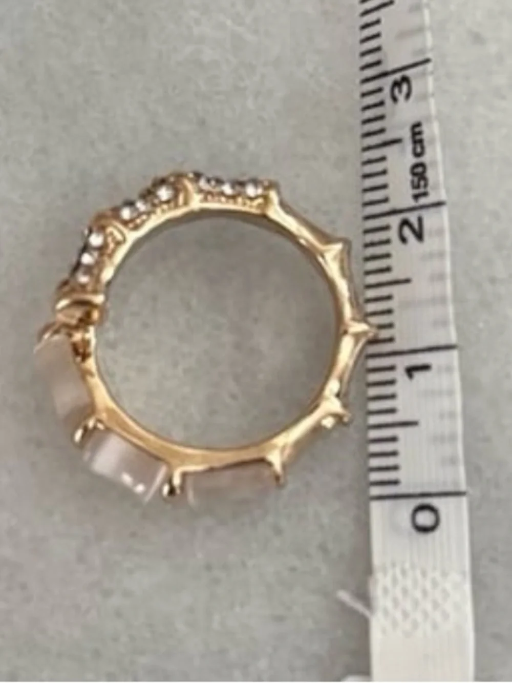 Gold Crystal Bamboo Wrap Wring   Brand New  Gold Plated Stainless Steel